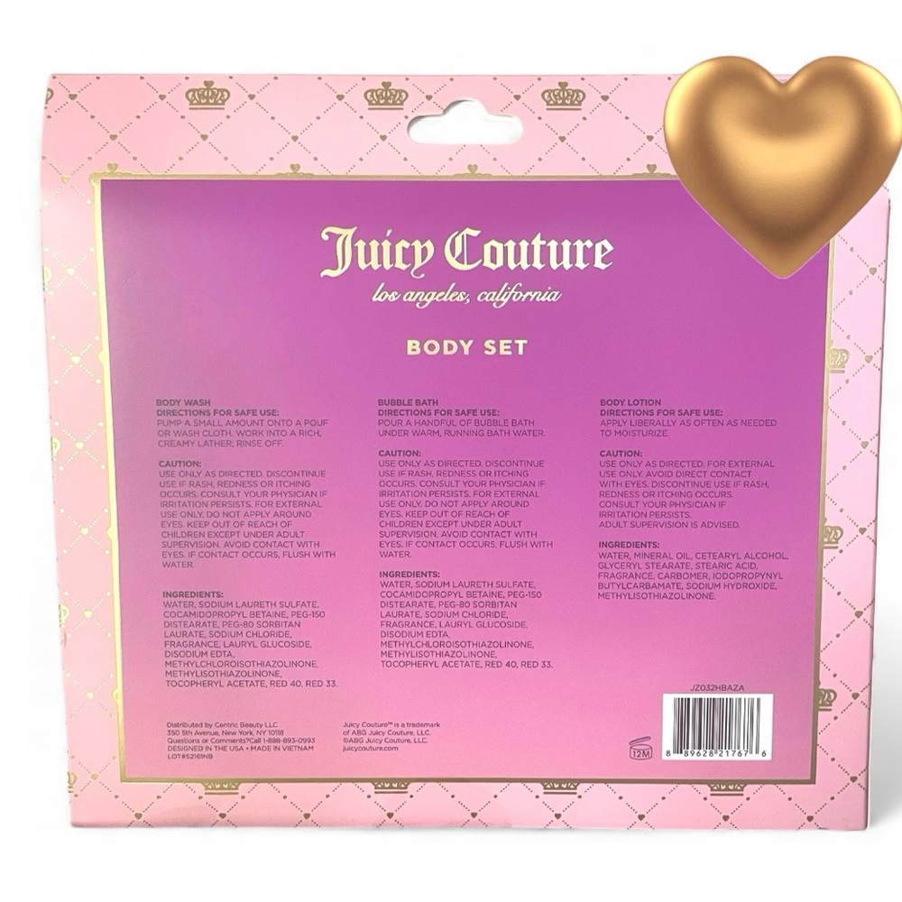 Juicy Couture Body Gift Set ~ Wash Lotion Bubble Bath Luxury Pamper JC NEW NIB - Picture 2 of 5